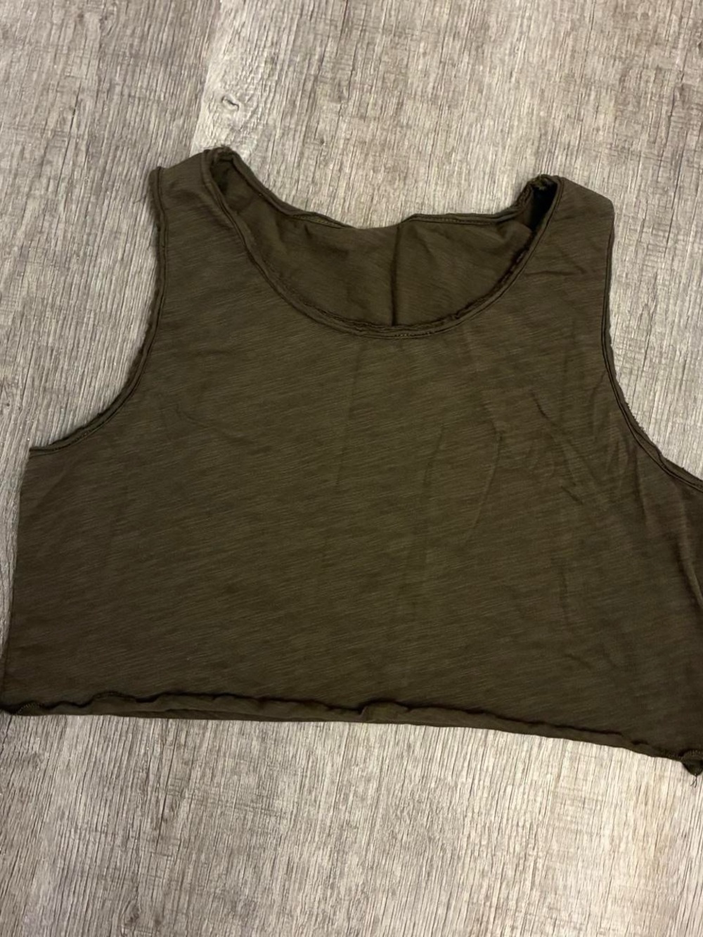 Olive green crop tank top